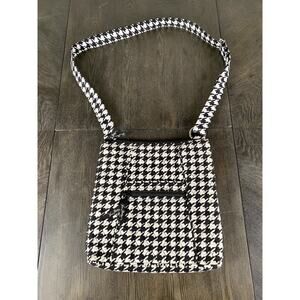 Vera Bradley Hipster Shoulder Bag Quilted Midnight Houndstooth Pattern EUC